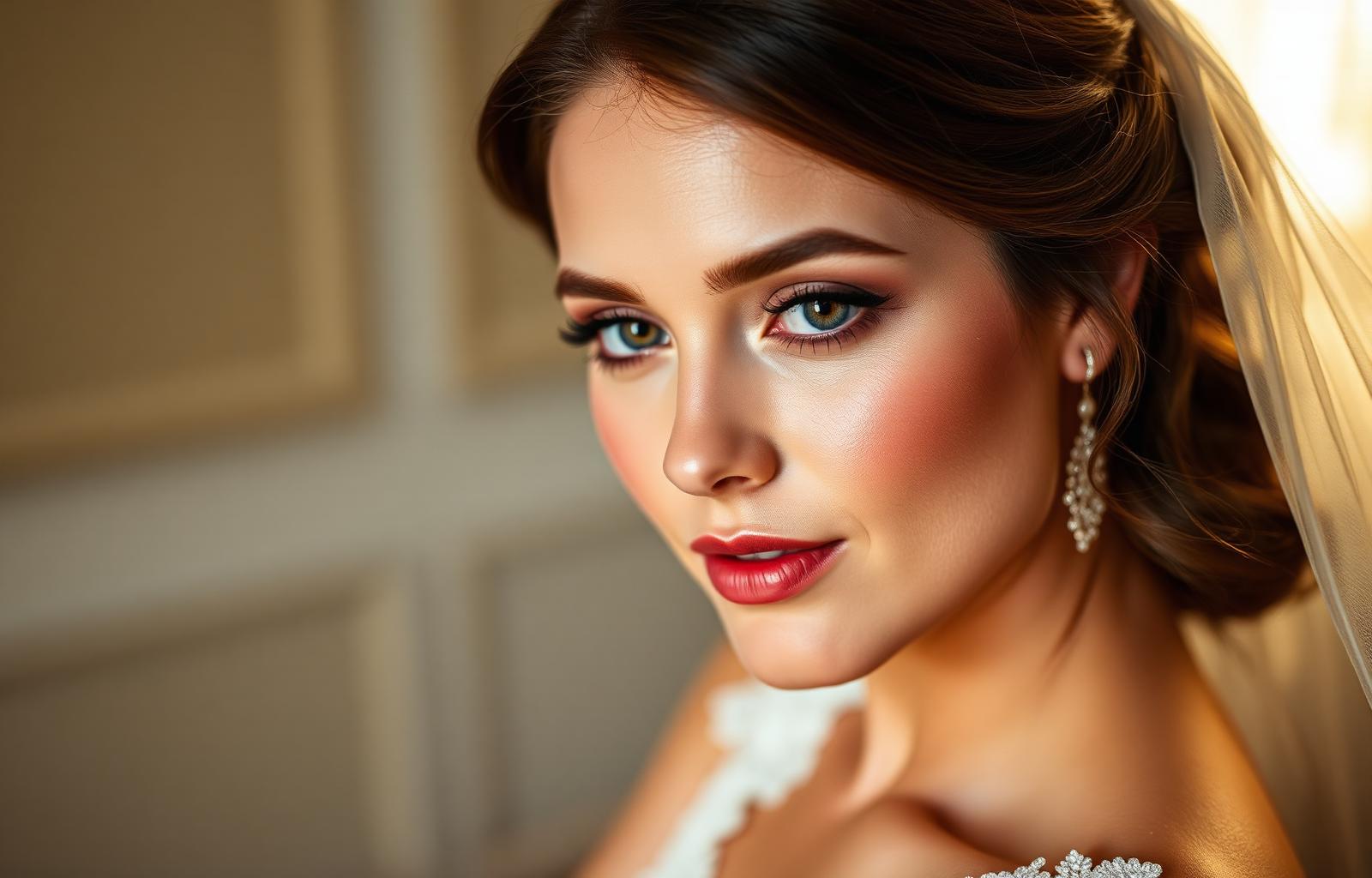 Sydney bridal makeup artist portrait of a bride with soft glam makeup
