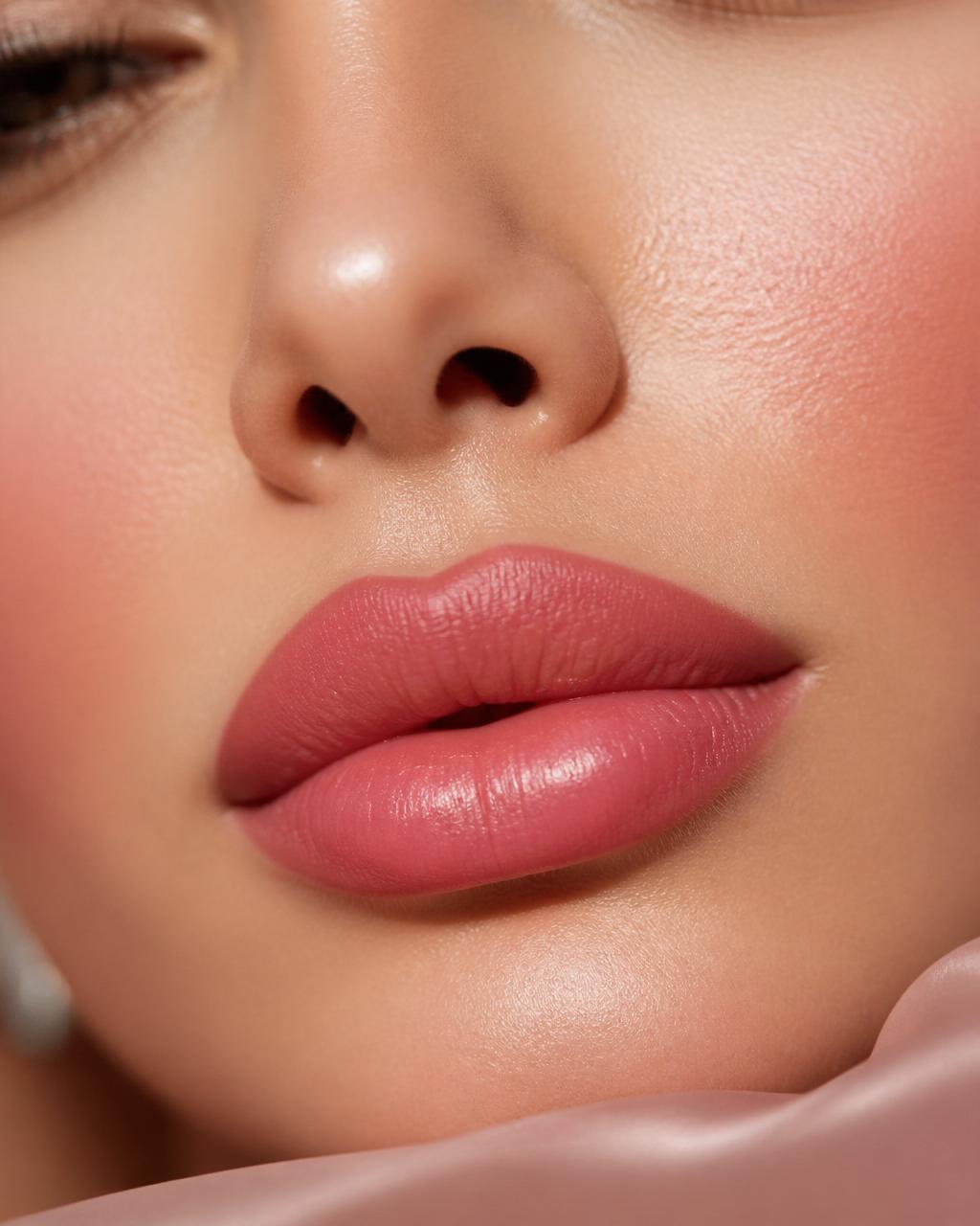 Lip blush tattoo Sydney lipstick flatlay in soft rose and blush pink shades